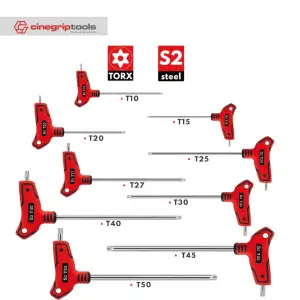Kunci Torx (Bintang) T-Type Ball Head Hexagon Wrench Set Hexagon - 9-pieces Set of Six-in-one Plum Blossom