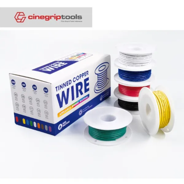 20METER 1007 PVC WIRE 24AWG-6ROLL - MERAH, HITAM, KUNING, BIRU, HIJAU, PUTIH