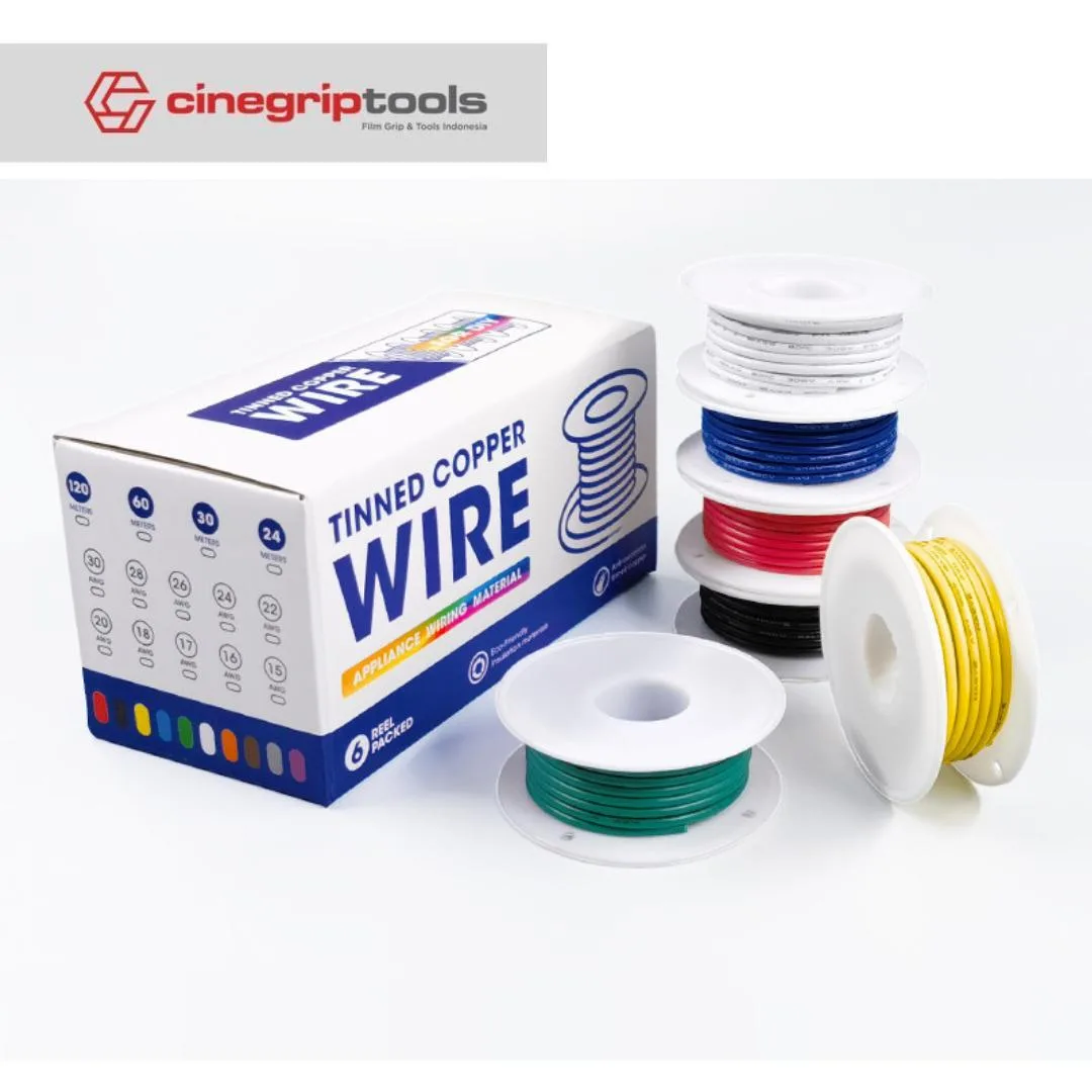 20METER 1007 PVC WIRE 24AWG-6ROLL - MERAH, HITAM, KUNING, BIRU, HIJAU, PUTIH