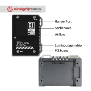 Vlogger Lunchbox Heat Dissipation Hard Disk Enclosure Box mSATS to SATA Aluminum Alloy for Atomos Ninja V SSD Case- Black