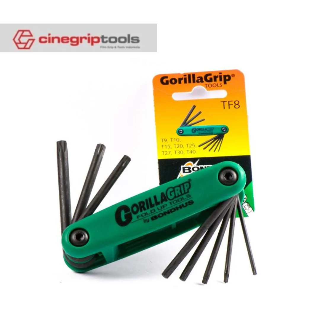 Kunci L lipat bintang - GORILLA GRIP - BONDHUS - Tamper Resistant Star T9-T40
