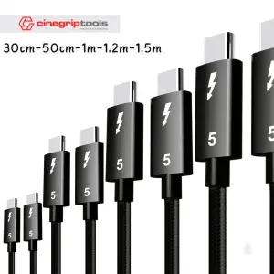 Thunderbolt 5 Cable Type-C PD240W 80GB/120Gbps Light Speed Transmission 16K Ultra HD Nylon Braided