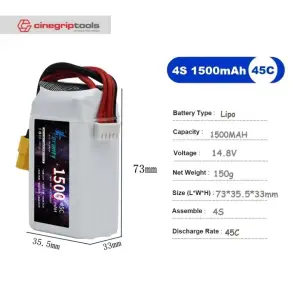 TERANTY 4S 14.8V 1500MAH 45C XT60