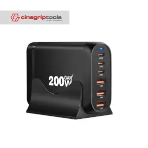 200W Multi-Function 3C3A Desktop Charger-WHITE/BLACK