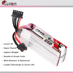 CODDAR 4S 650MAH 15.2V 100C LIPO BATTERY XT30U-F