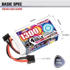 CODDAR 4S 1300MAH 120C HV 15.2V XT60