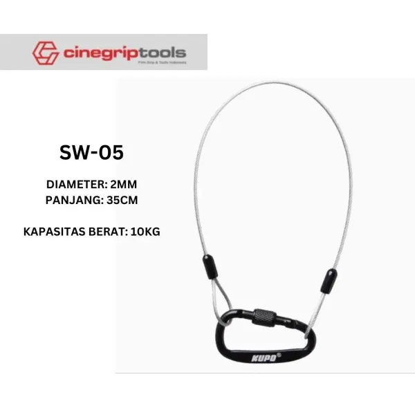 KUPO SW-05 35cm Safety Wire - 2mm Diameter Hanging Rope