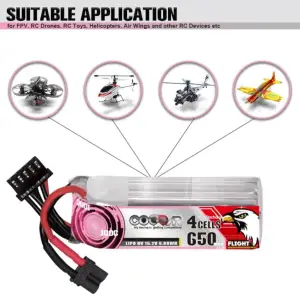 CODDAR 4S 650MAH 15.2V 100C LIPO BATTERY XT30U-F