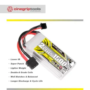 CODDAR 2S 1500MAH 7.4V 140C LiPo Battery XT60
