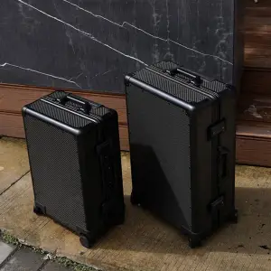 Koper/luggage 20-inch Carbon Fiber Suitcase Aluminum Frame With Fingerprint Lock, koper karbon kevlar