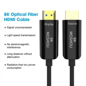 HDMI 2.1 Optical Fiber Cable 8K@60Hz 4K@120Hz 48Gbps HDR 2.2-50 Meter