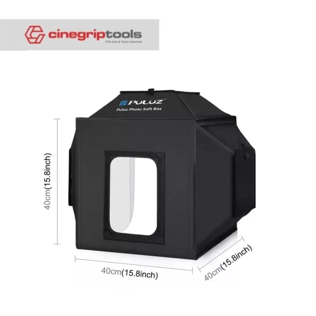 PULUZ 40cm x 40cm x 40cm portable simple folding LED studio set photography softbox