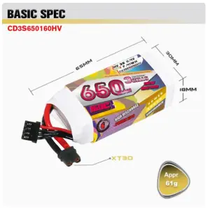 CODDAR 3S 650MAH 11.4v 160C XT30