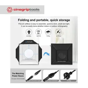 PULUZ 40cm x 40cm x 40cm portable simple folding LED studio set photography softbox