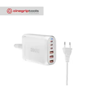 200W Multi-Function 3C3A Desktop Charger-WHITE/BLACK