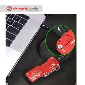 Vlogger Lunch box No. 5 tactical m2 aluminum alloy hard disk box dual protocol usb3.1gen2 external nvme reader universal - Red/Black