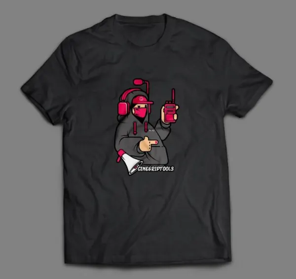 T-shirt/Kaos/Baju Film - Cinegriptools - Black/Hitam Assistant director & astrada