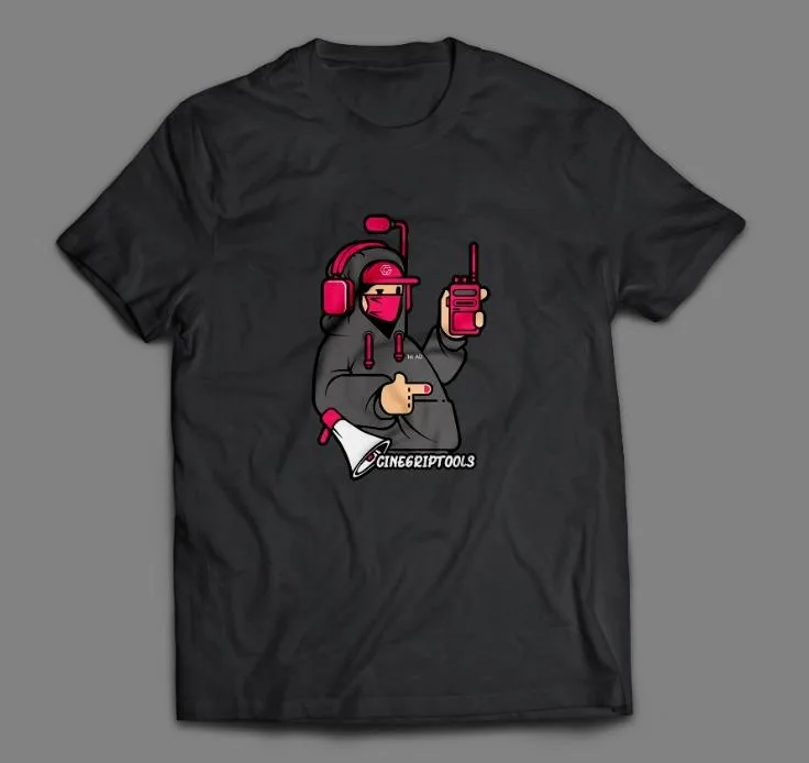 T-shirt/Kaos/Baju Film - Cinegriptools - Black/Hitam Assistant director & astrada